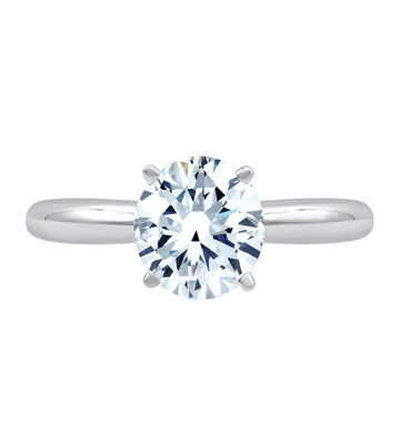 Brilliant-Cut Lab Grown 1ct. Diamond Solitaire Engagement Ring in 14k White Gold